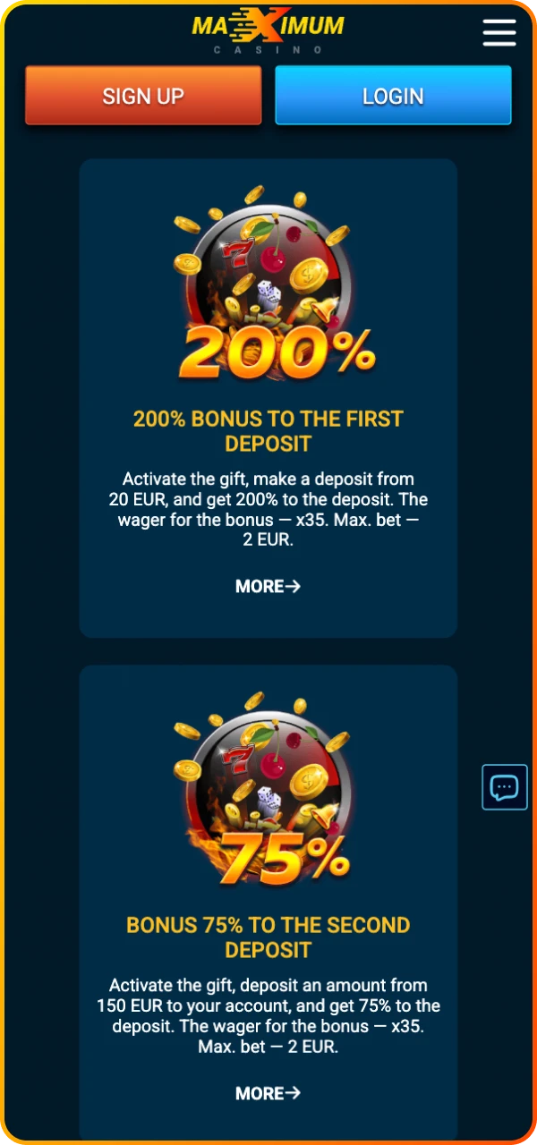 Find out what bonuses are available at Maximum Online Casino.