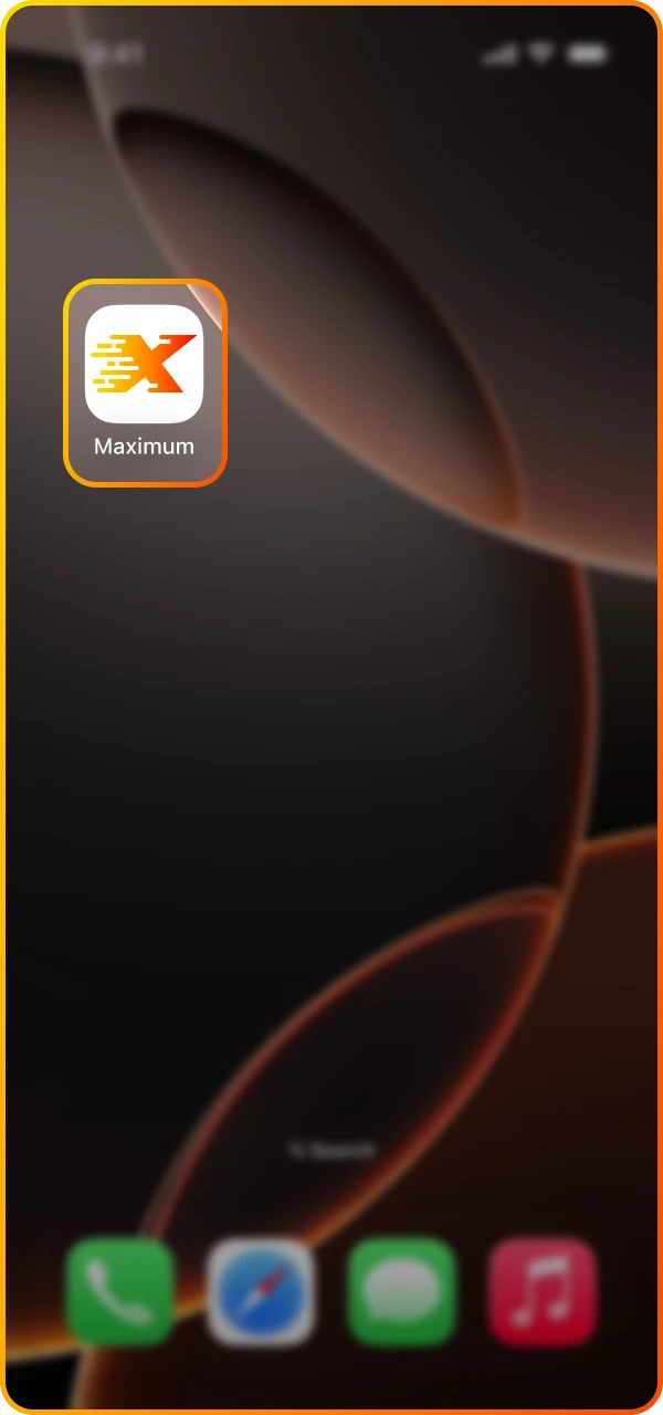 Look for the Maximum online casino app icon on your home screen.