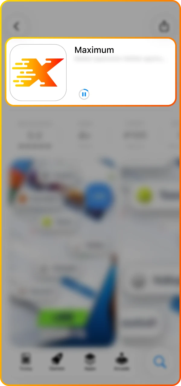 Click on the download button for the Maximum online casino app and wait for the download to complete.