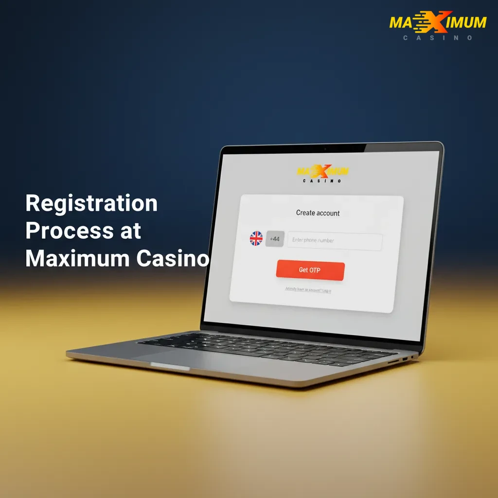 Maximum Casino registration steps: Sign Up, choose email or mobile, enter details, verify, set deposit limits.