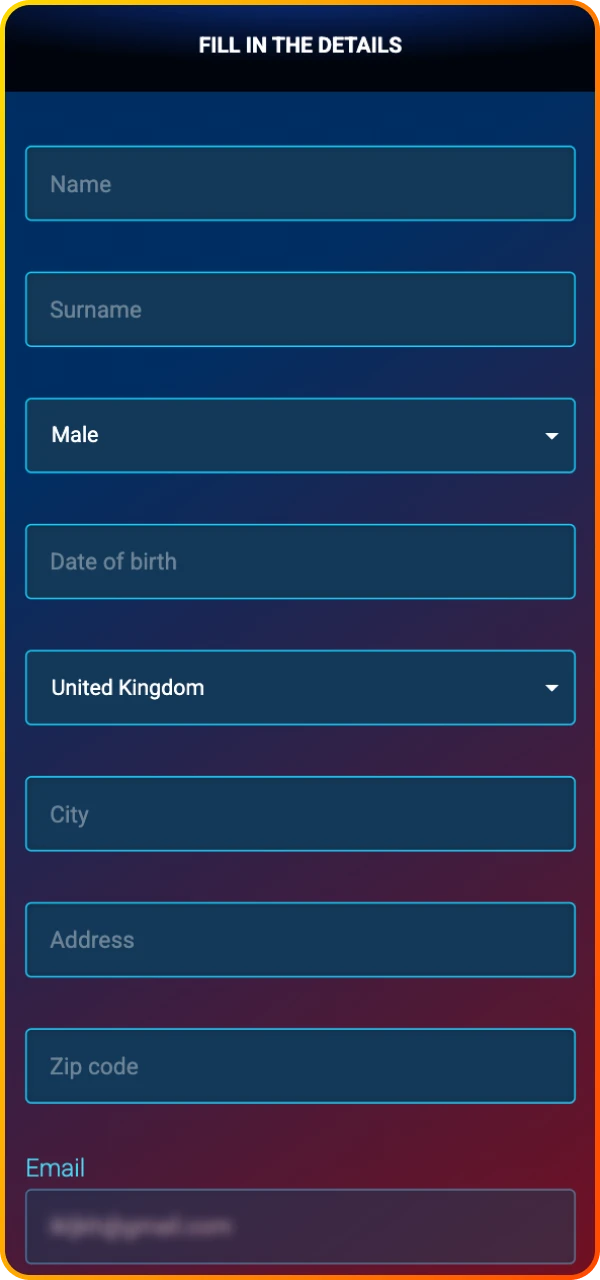 Fill out the registration form with your details at Maximum online casino.